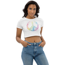 Load image into Gallery viewer, Peace Sign Organic Crop Top