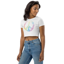 Load image into Gallery viewer, Peace Sign Organic Crop Top