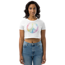 Load image into Gallery viewer, Peace Sign Organic Crop Top
